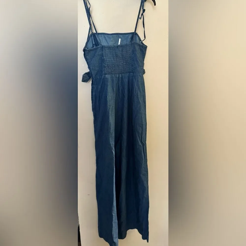 Free people Brittany Denim Jumpsuit